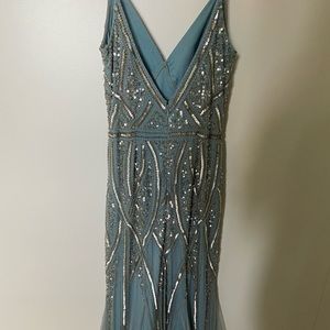 green and gold prom dress